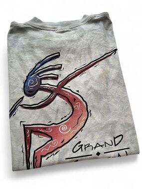 Vintage Grand Canyon Native American Kokopelli Tee in Light Gray dye men’s XL